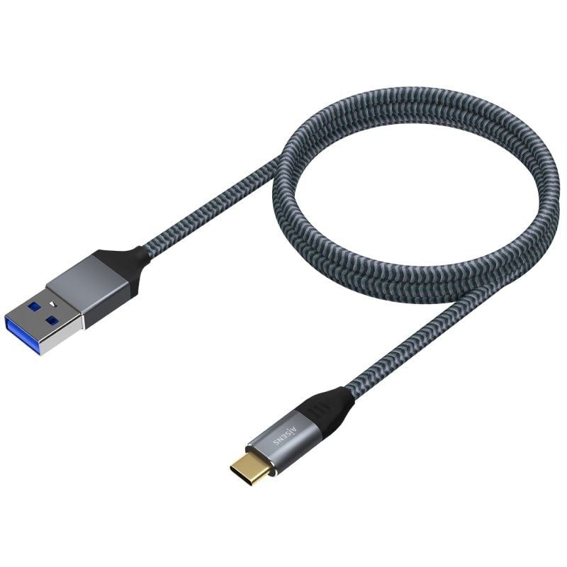 Cabo USB 3.1 Tipo C Aisens A107-0632 / USB Tipo C Macho - USB Macho / Até 27W / 1250mbps / 1,5m / C…