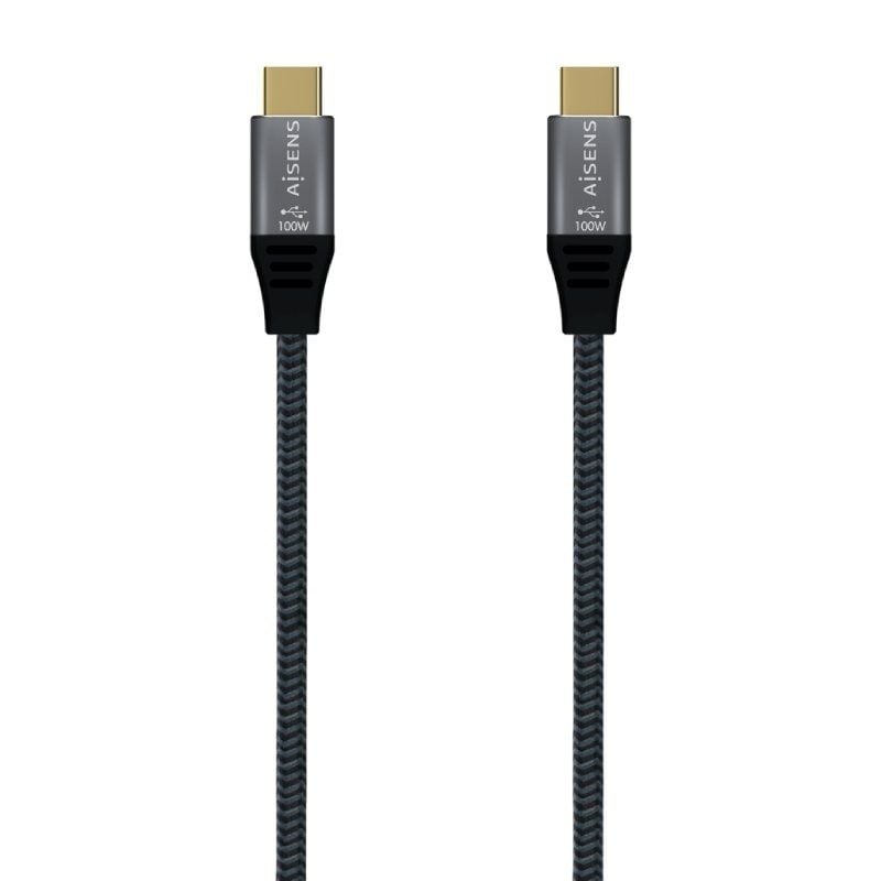 Cabo USB 3.2 Tipo C Aisens A107-0670 20GBPS 100W / USB Tipo C Macho - USB Tipo C Macho / Até 100W /…