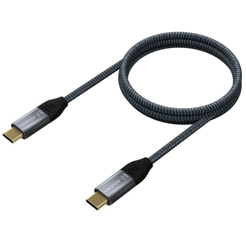 Cabo USB 3.2 Tipo C Aisens A107-0671 20GBPS 100W / USB Tipo C Macho - USB Tipo C Macho / Até 100W /…