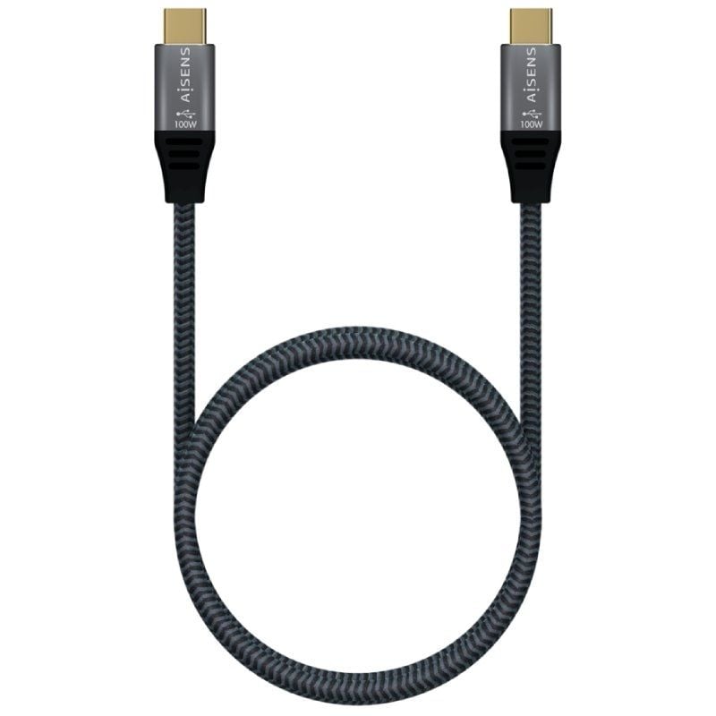 Cabo USB 3.2 Tipo C Aisens A107-0671 20GBPS 100W / USB Tipo C Macho - USB Tipo C Macho / Até 100W /…