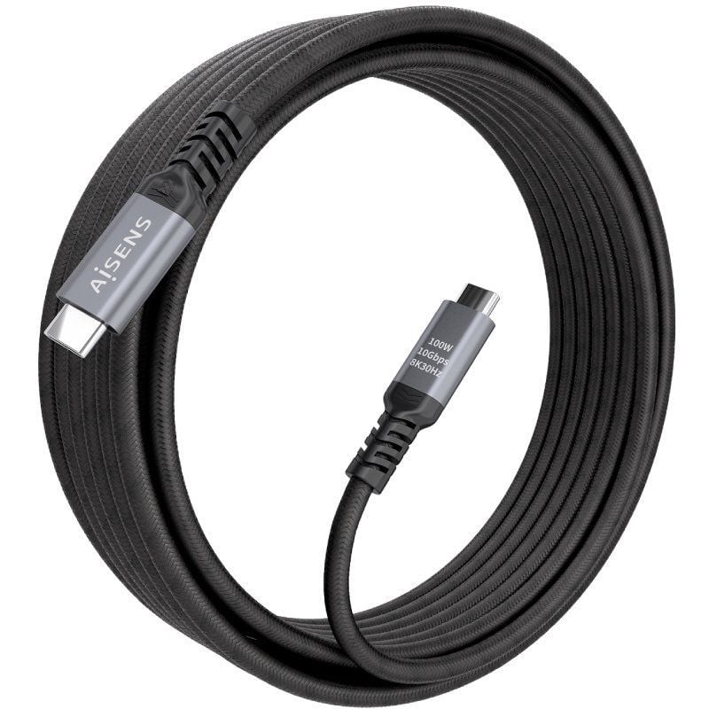 Cabo USB 3.2 Tipo C Aisens A107-0990 / Cabo USB Tipo C - Cabo USB Tipo C / Até 100W / 10gbps / 5m /…