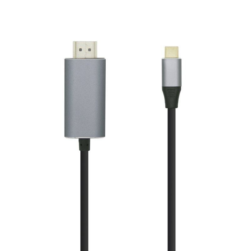 Cabo Conversor Aisens A109-0393 / Cabo USB Tipo C - Cabo HDMI / Até 27W / 1250mbps / 1,8m / Preto
