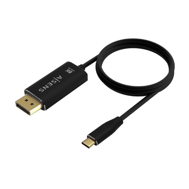 Cabo Conversor Displayport 8K 60HZ Aisens A109-0686 / USB Tipo C Macho - Displayport Macho / Até 27…