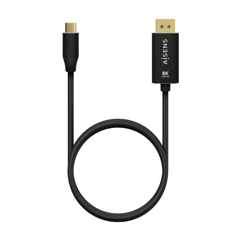 Cabo Conversor Displayport 8K 60HZ Aisens A109-0686 / USB Tipo C Macho - Displayport Macho / Até 27…