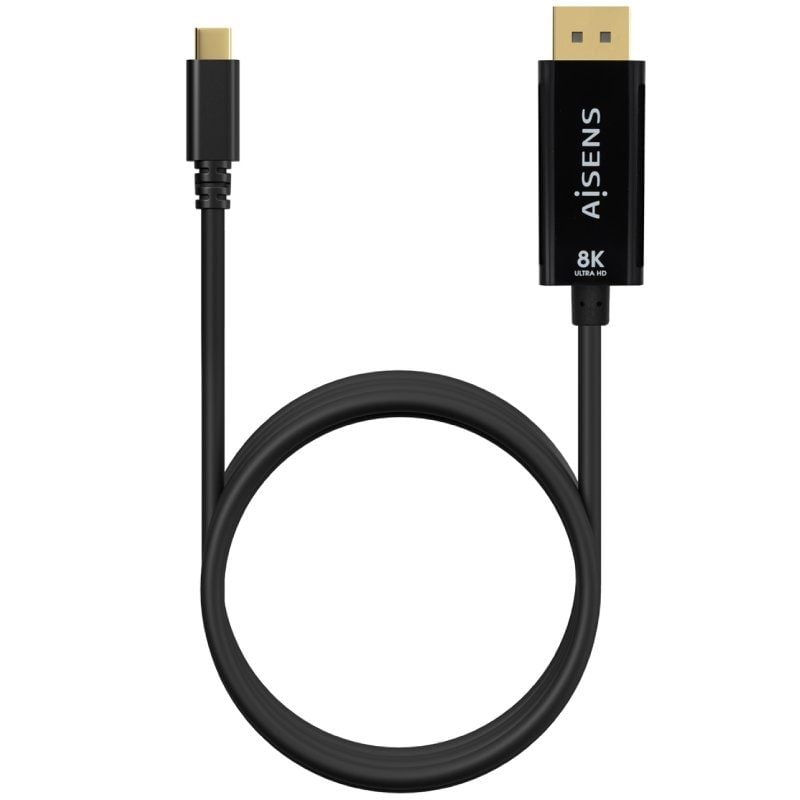 Cabo Conversor Aisens A109-0689 / USB Tipo C Macho - Displayport Macho / Até 27W / 1250mbps / 1,8m…
