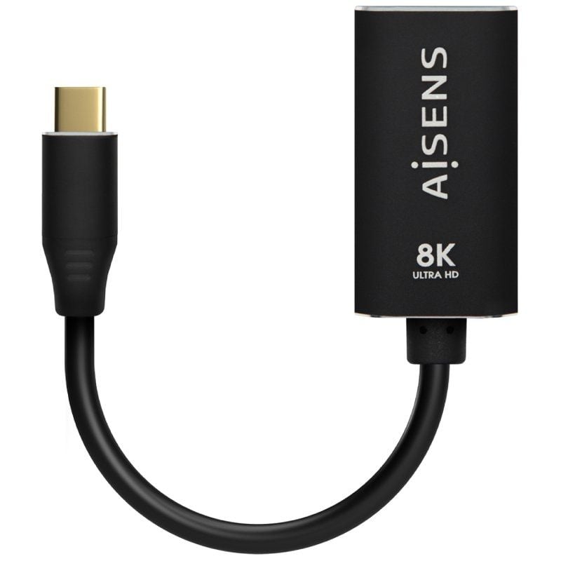 Conversor Aisens A109-0690 / USB Tipo C Macho - Displayport Fêmea / Até 27W / 1250mbps / 15cm / Pre…