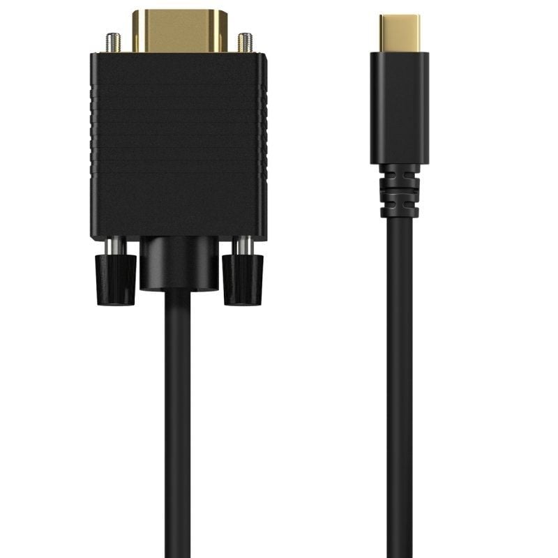 Cabo Conversor Aisens A109-0692 / USB Tipo C Macho - VGA Macho / Até 27W / 1250mbps / 80cm / Preto
