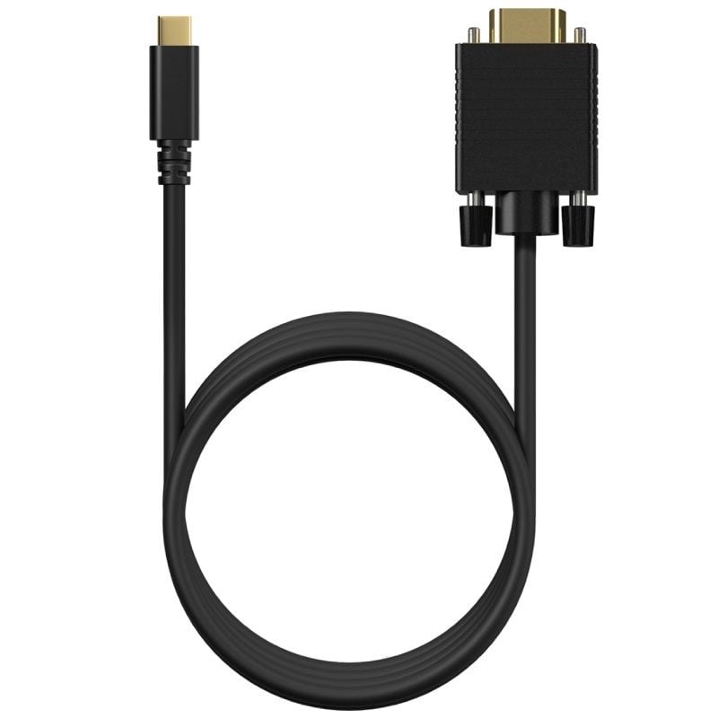 Cabo Conversor Aisens A109-0692 / USB Tipo C Macho - VGA Macho / Até 27W / 1250mbps / 80cm / Preto