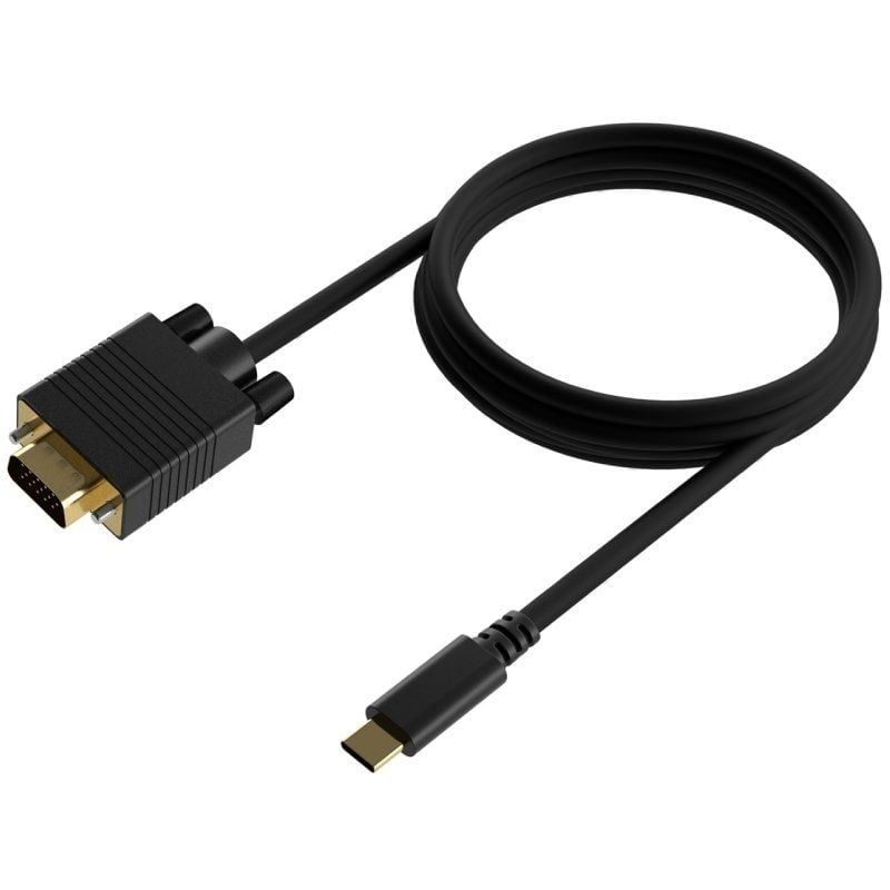 Cabo Conversor Aisens A109-0693 / USB Tipo C Macho - VGA Macho / Até 27W / 1250mbps / 1,8m / Preto