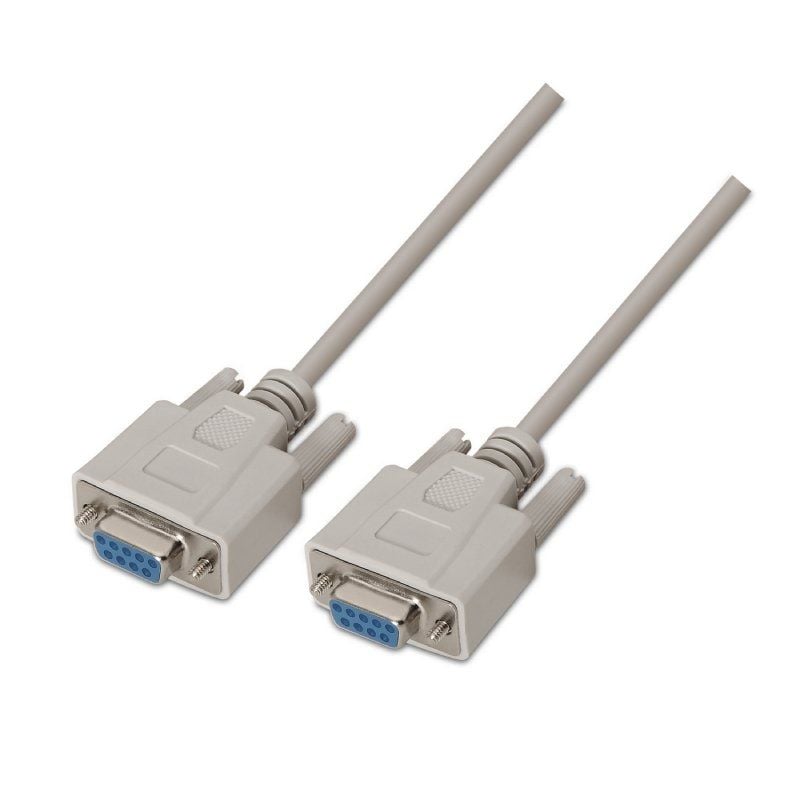 Aisens A112-0067 Cabo Série Modem NULL / DB9 Fêmea - DB9 Fêmea / Até 0.15w / 1.6mbps / 1.8m / Bege