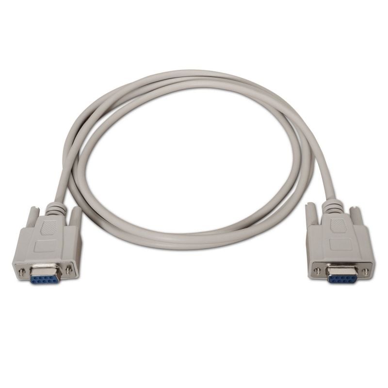 Aisens A112-0067 Cabo Série Modem NULL / DB9 Fêmea - DB9 Fêmea / Até 0.15w / 1.6mbps / 1.8m / Bege