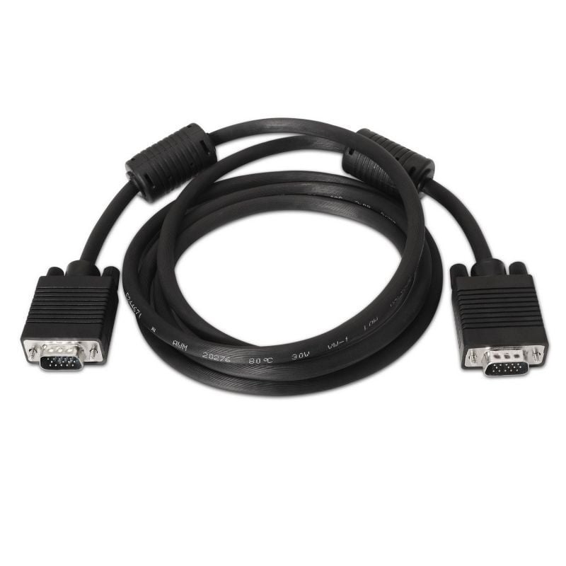 Cabo SVGA Aisens A113-0072 / VGA Macho - VGA Macho / Até 3W / 10mbps / 3m / Preto
