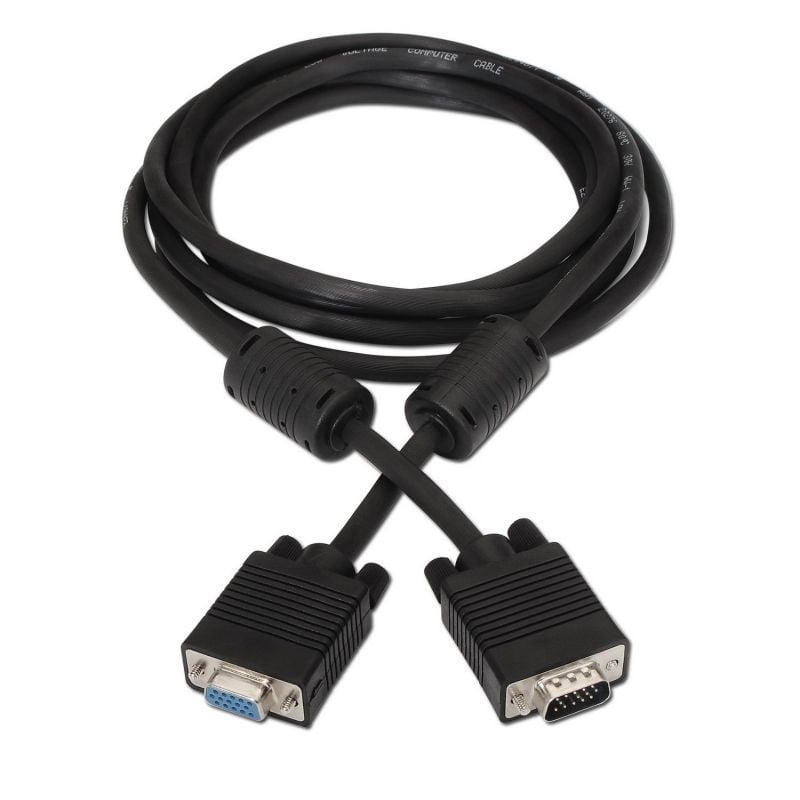 Cabo SVGA Aisens A113-0079 / VGA Macho - VGA Fêmea / Até 3W / 10mbps / 3m / Preto