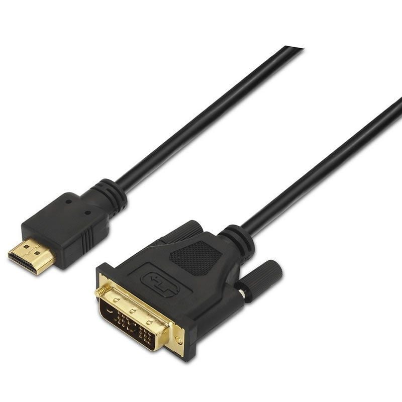 Cabo HDMI Aisens A117-0090 / DVI Macho - HDMI Macho / Até 10W / 720mbps / 1,8m / Preto