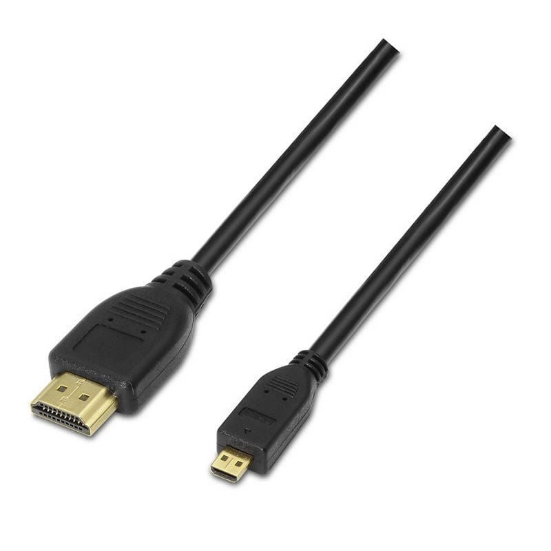 Cabo Micro HDMI Aisens A119-0116 / Macho HDMI - Macho Micro HDMI / Até 10W / 720mbps / 80cm / Preto