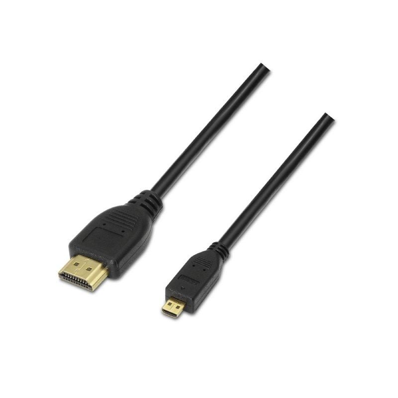 Cabo Micro HDMI Aisens A119-0117 / Macho HDMI - Macho Micro HDMI / Até 10W / 720mbps / 1,8m / Preto