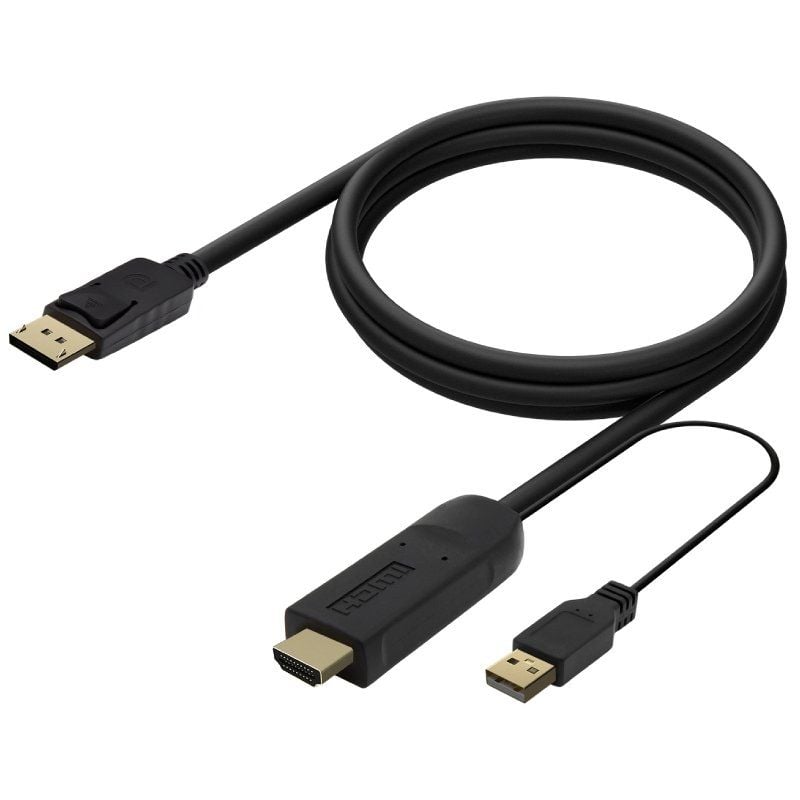 Cabo Conversor Aisens A122-0641 / HDMI Macho - Displayport Macho + USB Macho / Até 10W / 2250mbps /…