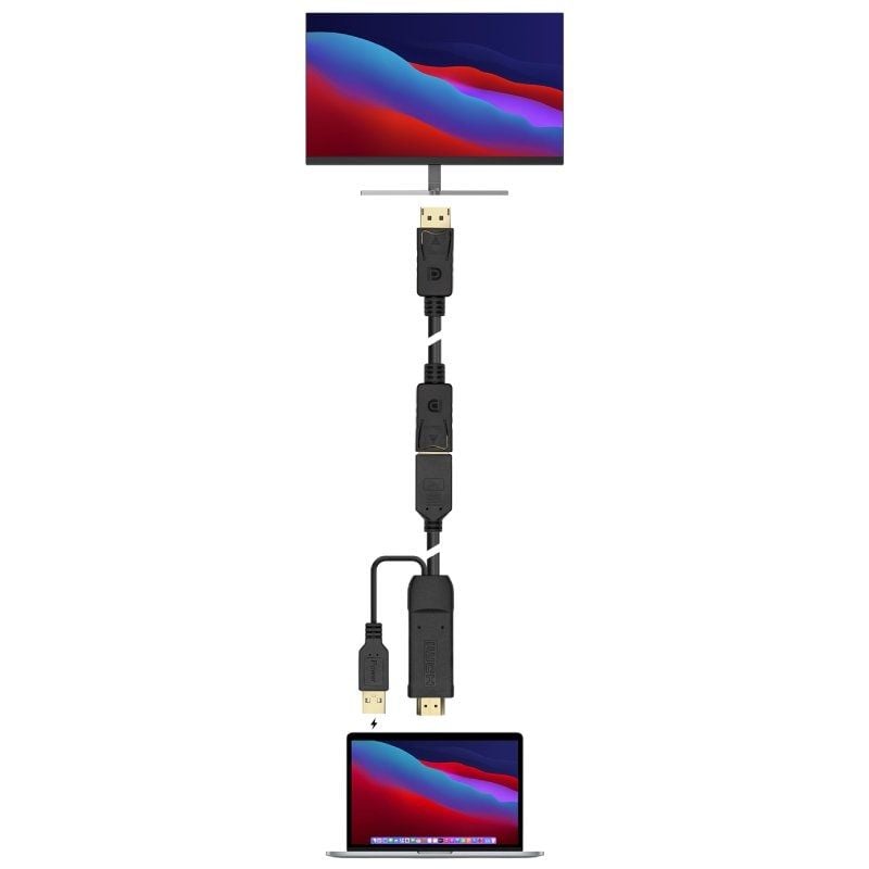 Cabo Conversor 4K Aisens A122-0642 / Cabo HDMI Macho - Displayport Fêmea - USB Macho / Até 10W / 22…