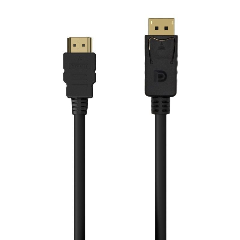 Cabo Conversor Aisens A125-0551 / Macho Displayport - Macho HDMI / Até 5W / 2300mbps / 1,5m / Preto