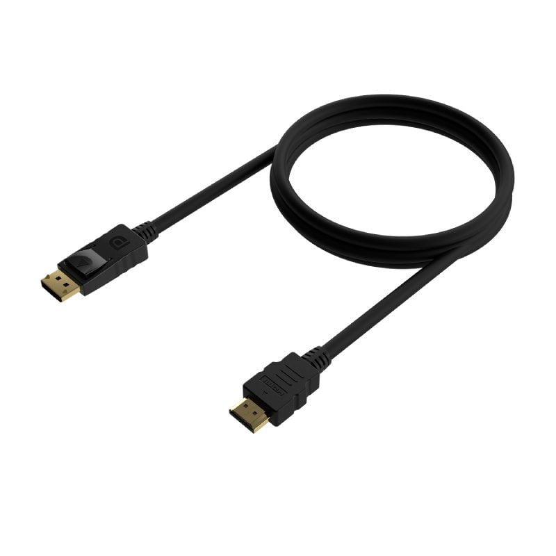 Cabo Conversor Aisens A125-0551 / Macho Displayport - Macho HDMI / Até 5W / 2300mbps / 1,5m / Preto