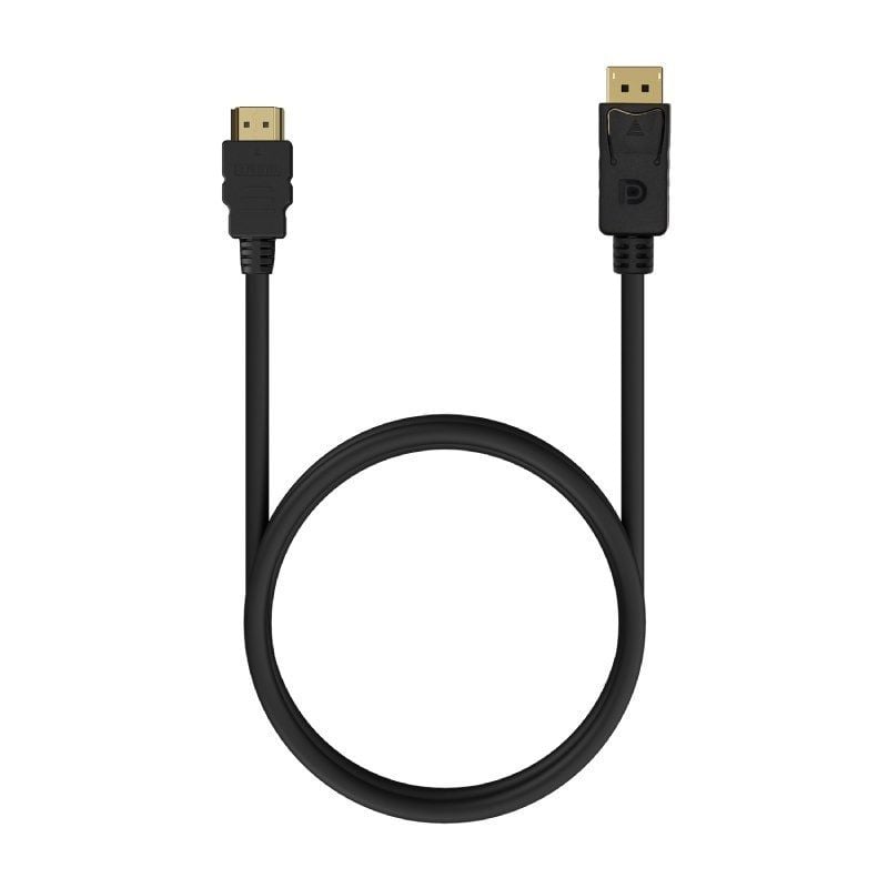 Cabo Conversor Aisens A125-0551 / Macho Displayport - Macho HDMI / Até 5W / 2300mbps / 1,5m / Preto