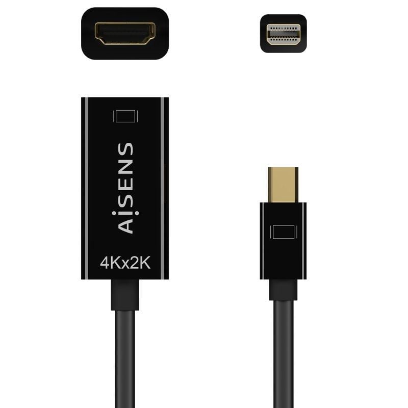 Cabo Conversor Aisens A125-0643 / Mini Displayport Macho - HDMI Fêmea / Até 5W / 2300mbps / 15cm /…