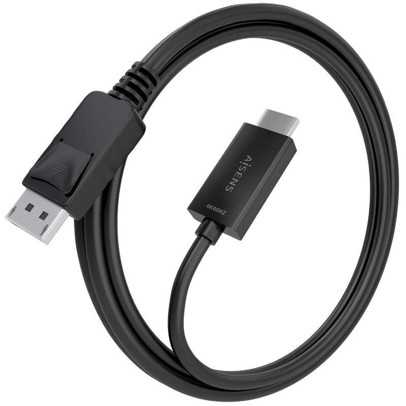 Cabo Conversor Aisens A125-0894 / Macho Displayport - Macho HDMI 4K / 2m / Preto