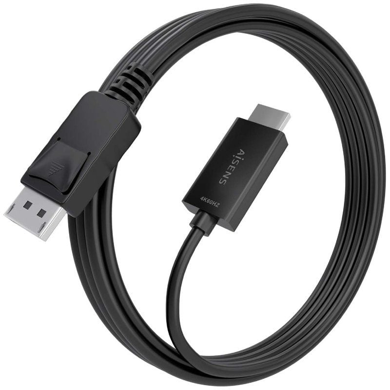 Cabo Conversor Aisens A125-0895 / Macho Displayport - Macho HDMI 4K / 3m / Preto