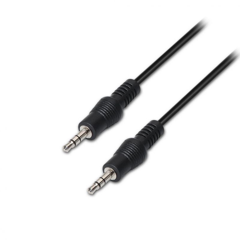 Cabo Estéreo A128-0143 da Aisens / Jack 3,5 Macho - Jack 3,5 Macho / Até 0,1w / 3m / Preto