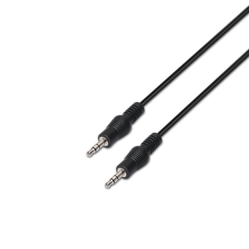Cabo Estéreo A128-0144 da Aisens / Jack 3,5 Macho - Jack 3,5 Macho / Até 0,1w / 10m / Preto