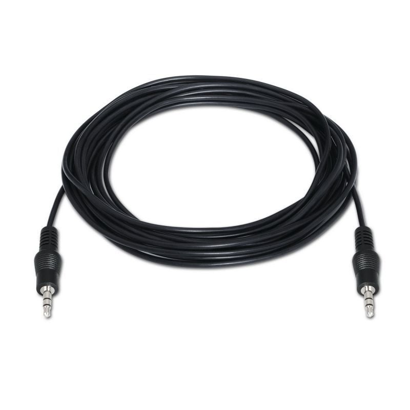 Cabo Estéreo A128-0144 da Aisens / Jack 3,5 Macho - Jack 3,5 Macho / Até 0,1w / 10m / Preto