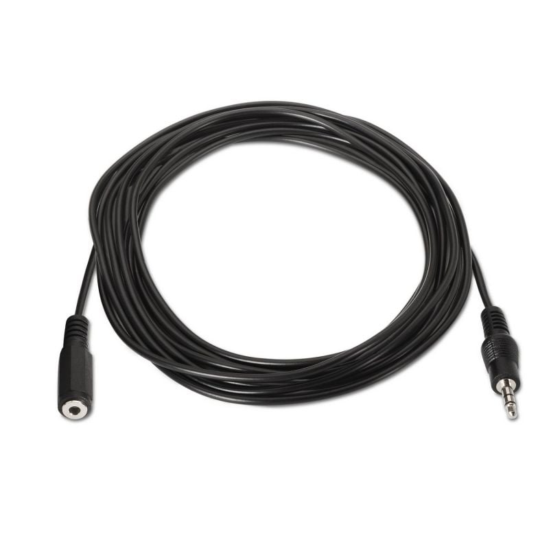Cabo Estéreo A128-0146 da Aisens / Jack 3,5 Macho - Jack 3,5 Fêmea / Até 0,1w / 3m / Preto