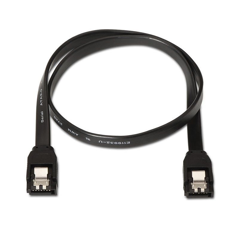 Cabo SATA III Aisens A130-0157 / SATA Fêmea - SATA Fêmea / Até 0,1w / 768mbps / 50cm / Preto