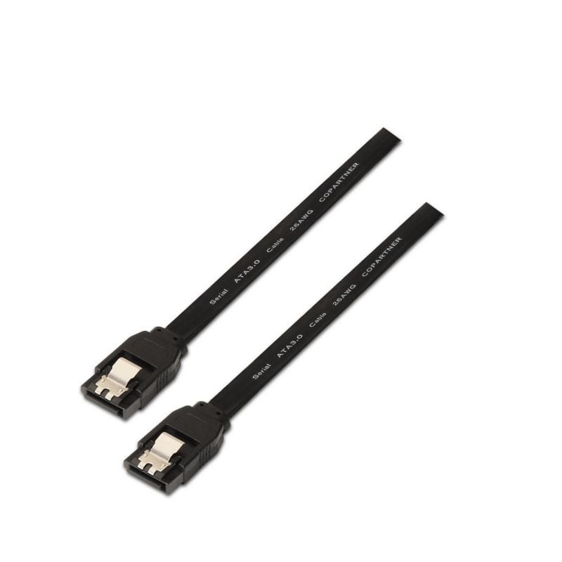 Cabo SATA III Aisens A130-0157 / SATA Fêmea - SATA Fêmea / Até 0,1w / 768mbps / 50cm / Preto