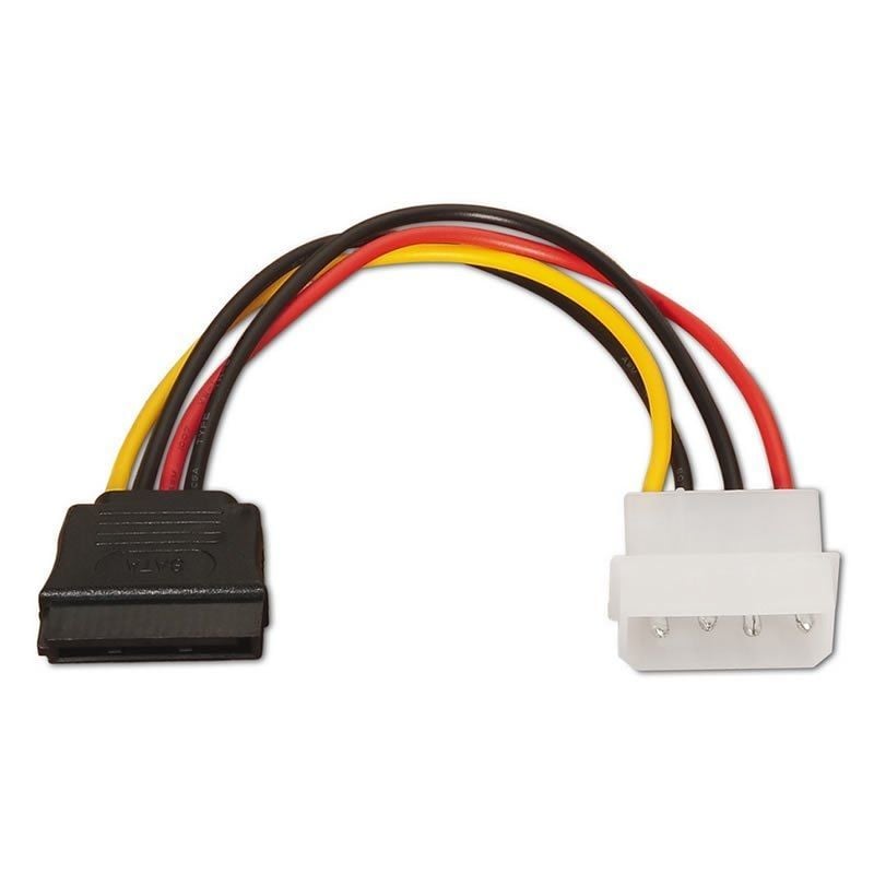 Cabo de Alimentação SATA Aisens A131-0158 / Molex 4 PIN Macho - SATA Fêmea / Até 54W / 16cm