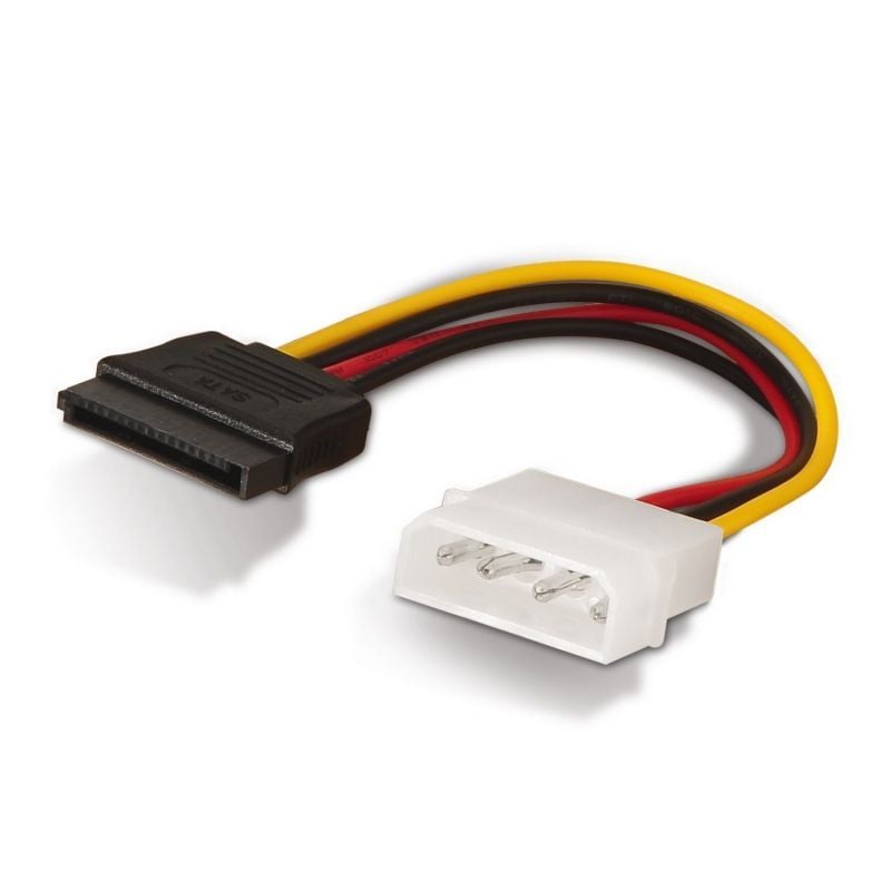 Cabo de Alimentação SATA Aisens A131-0158 / Molex 4 PIN Macho - SATA Fêmea / Até 54W / 16cm