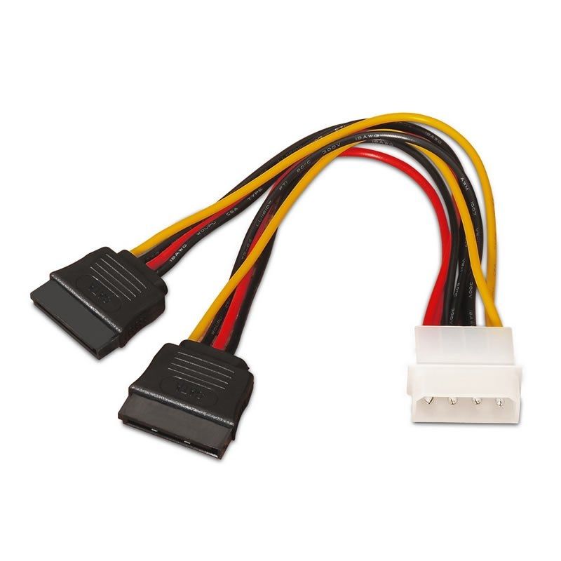 Cabo Duplicador de Potência A131-0161 da Aisens / Molex 4 PIN Macho - 2x SATA Fêmea / Até 54W / 20cm