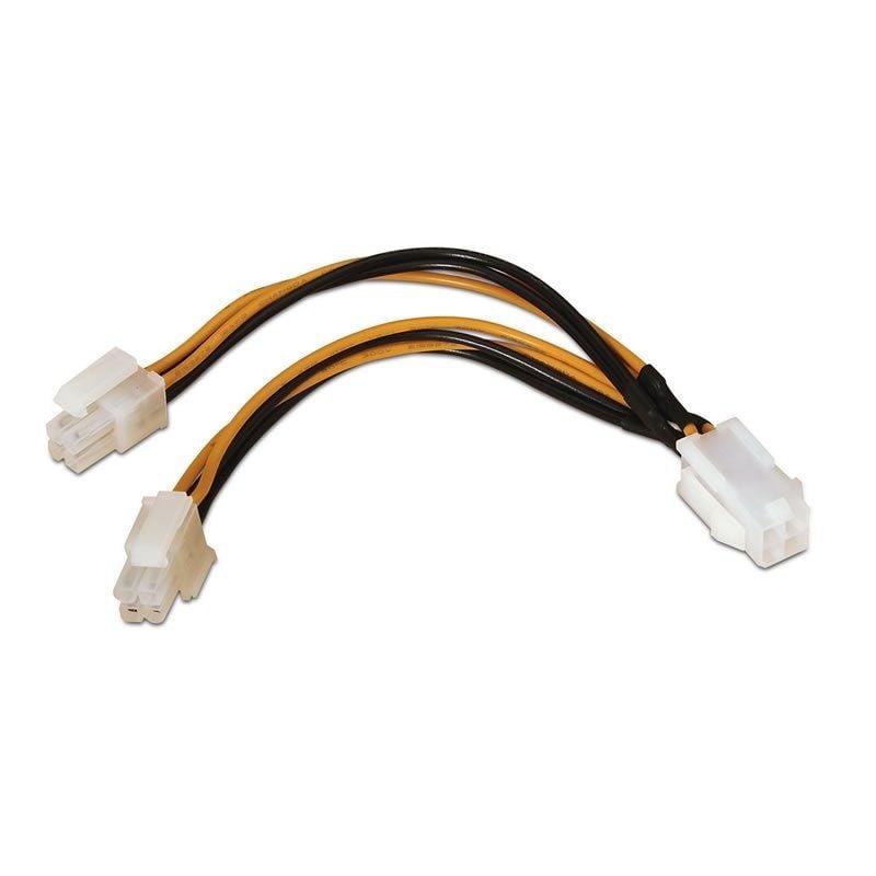 Cabo de Alimentação para o Microprocessador Aisens A131-0166 / Molex 4+4 PIN Macho - Molex 4 PIN Fê…