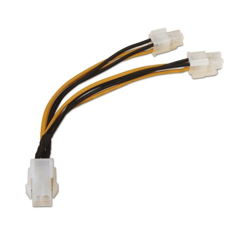 Cabo de Alimentação para o Microprocessador Aisens A131-0166 / Molex 4+4 PIN Macho - Molex 4 PIN Fê…