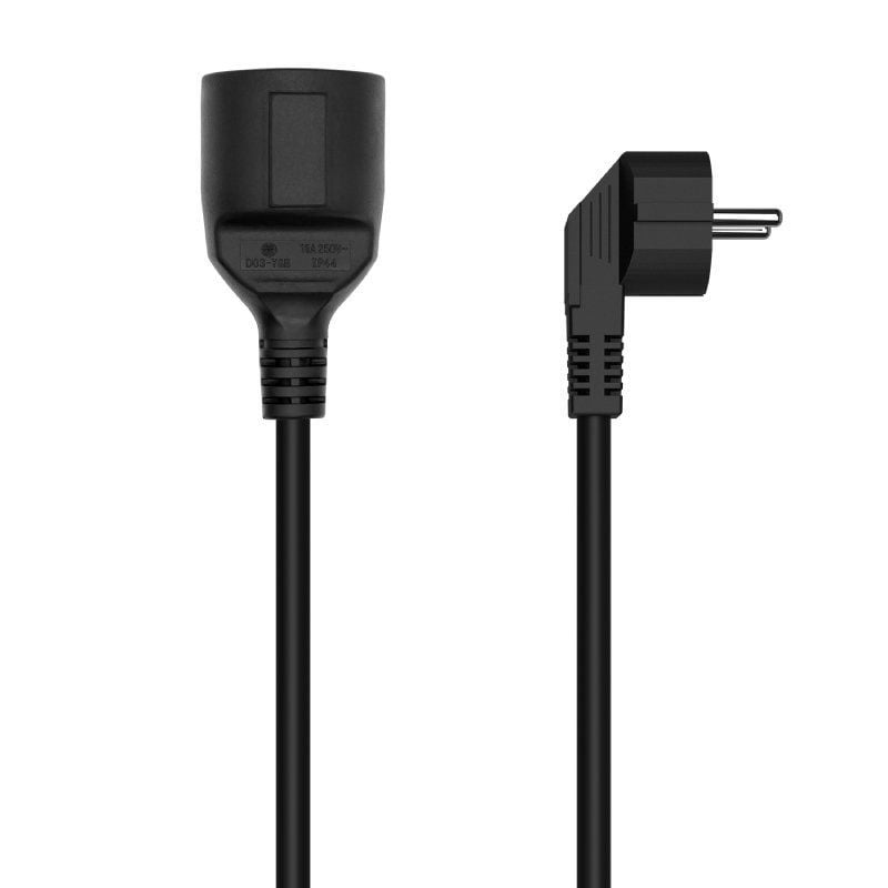 Cabo de Extensão de Alimentação Aisens A132-0600 / CEE7 Macho - CEE7 Fêmea / Até 1500W / 2m / Preto