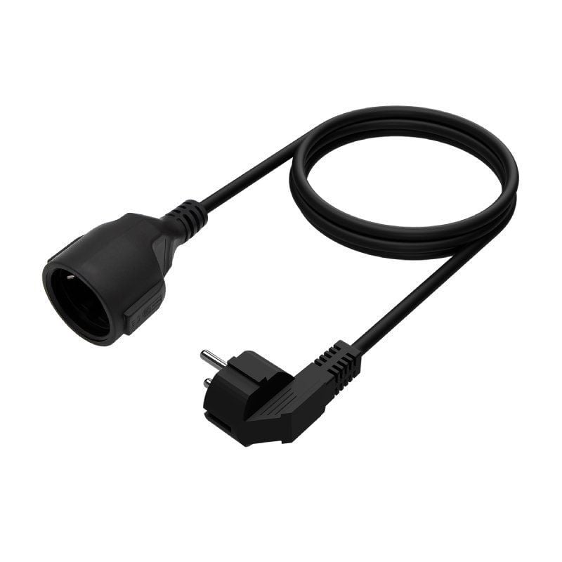 Cabo de Extensão de Alimentação Aisens A132-0600 / CEE7 Macho - CEE7 Fêmea / Até 1500W / 2m / Preto