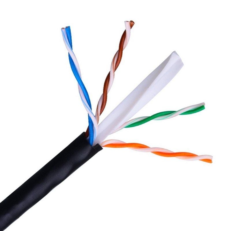 Aisens A135-0263 Cat.6 / 100m / Exterior Bobina de Cabo UTP RJ45 / À Prova de Água / Preto