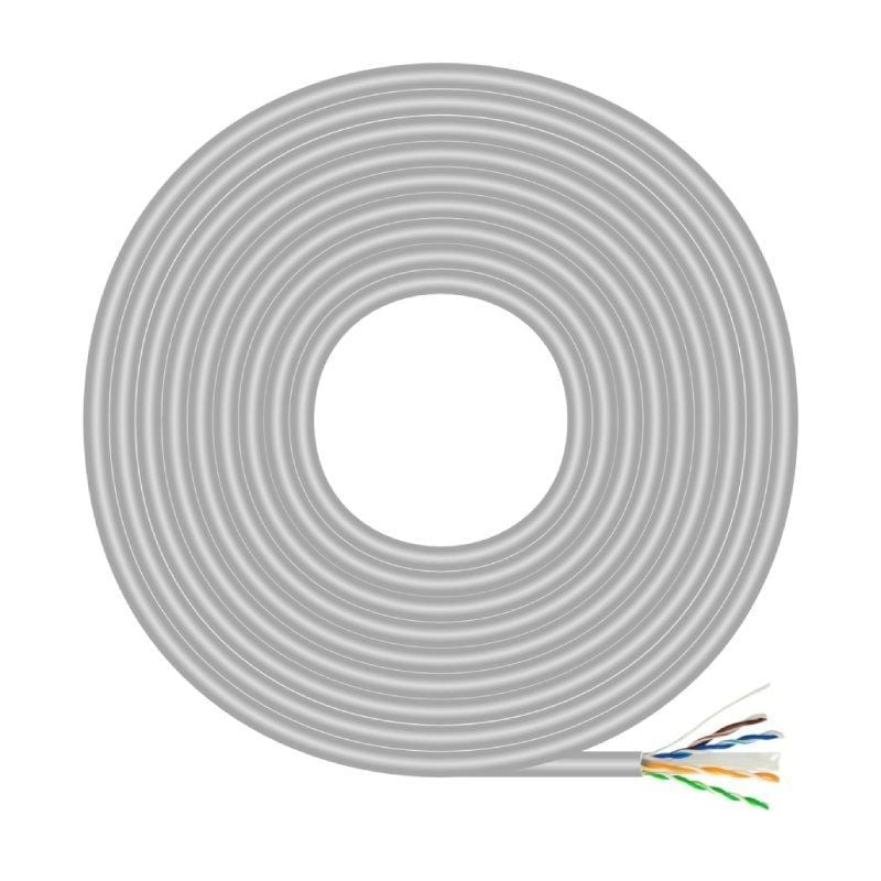 Bobina de Cabo RJ45 UTP AWG23 CCA (liga) Aisens A135-0660 Cat.6 / 100m / Cinzento