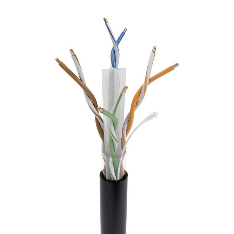 Aisens A135-0751 Cat.6 / 305m / À Prova de Água / Preto / Exterior RJ45 UTP AWG23 Bobina de Cabo