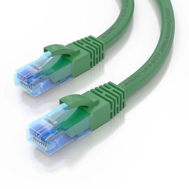 Cabo de Rede RJ45 AWG26 CCA UTP Cabo de Rede Aisens A135-0813 Cat.6 / 4m / Verde