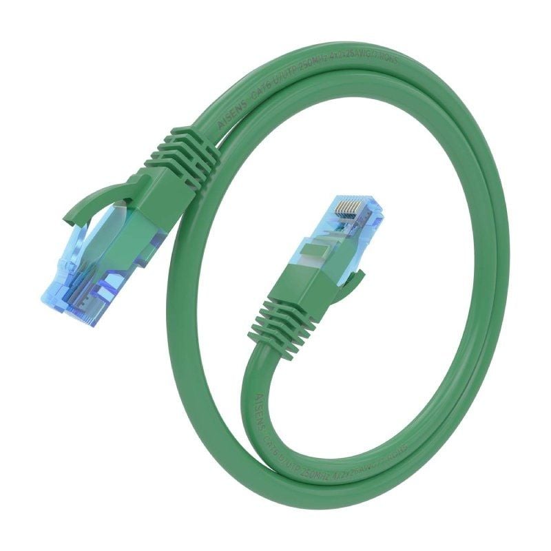 Cabo de Rede RJ45 AWG26 CCA UTP Cabo de Rede Aisens A135-0814 Cat.6 / 5m / Verde