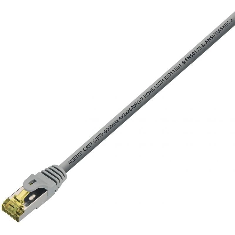 Cabo de Rede RJ45 S / FTP Aisens A146-0333 Cat.7 / 50cm / Cinzento