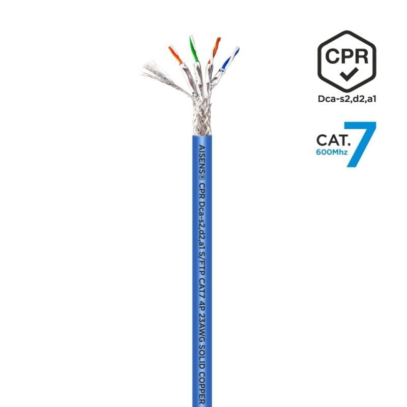 Enrolador de Cabo RJ45 SFTP AWG23 LSZH CPR Dca Aisens A146-0664 Cat.7 / 100m / Azul