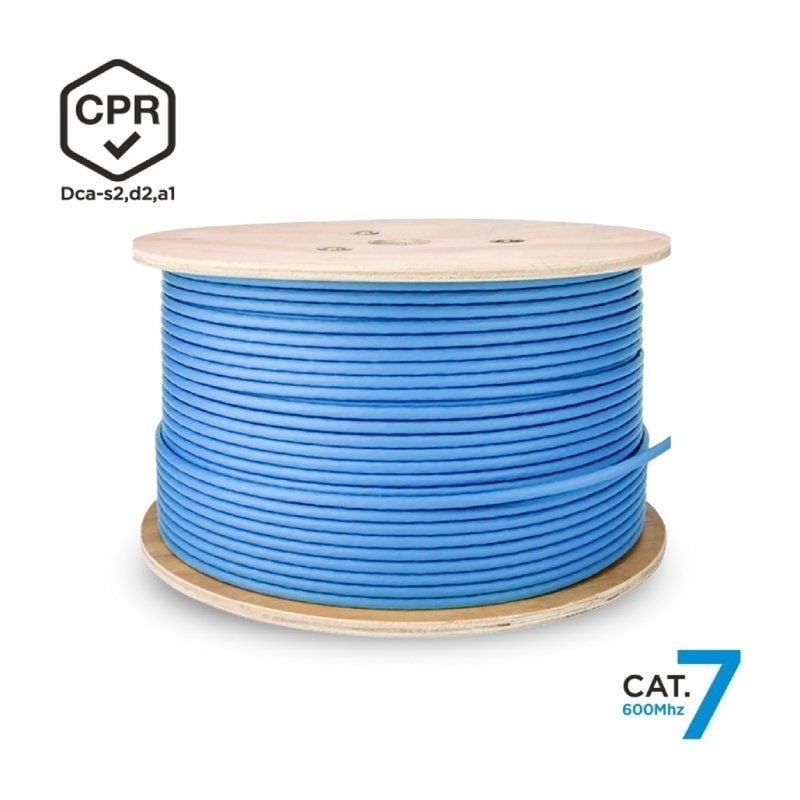 Bobina de Cabo RJ45 SFTP SFTP AWG23 LSZH CPR Dca Aisens A146-0665 Cat.7 / 305m / Azul