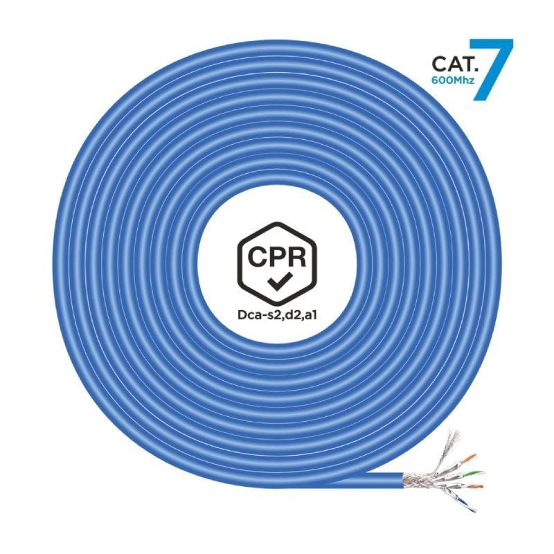 Bobina de Cabo RJ45 SFTP SFTP AWG23 LSZH CPR Dca Aisens A146-0665 Cat.7 / 305m / Azul